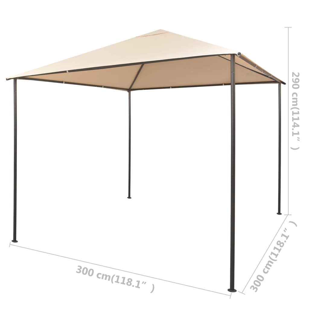8718475507352_g_en_hd_7 vidaXL Gazebo Pavilion Tent Canopy 3x3 m Steel Beige - Image 8