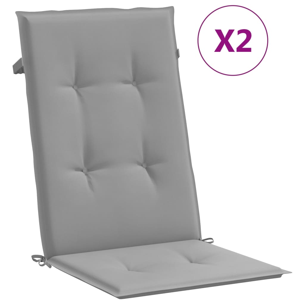 8718475507420_a_en_hd_1 vidaXL Garden Highback Chair Cushions 2 pcs Grey 120x50x3 cm Fabric - Image 2