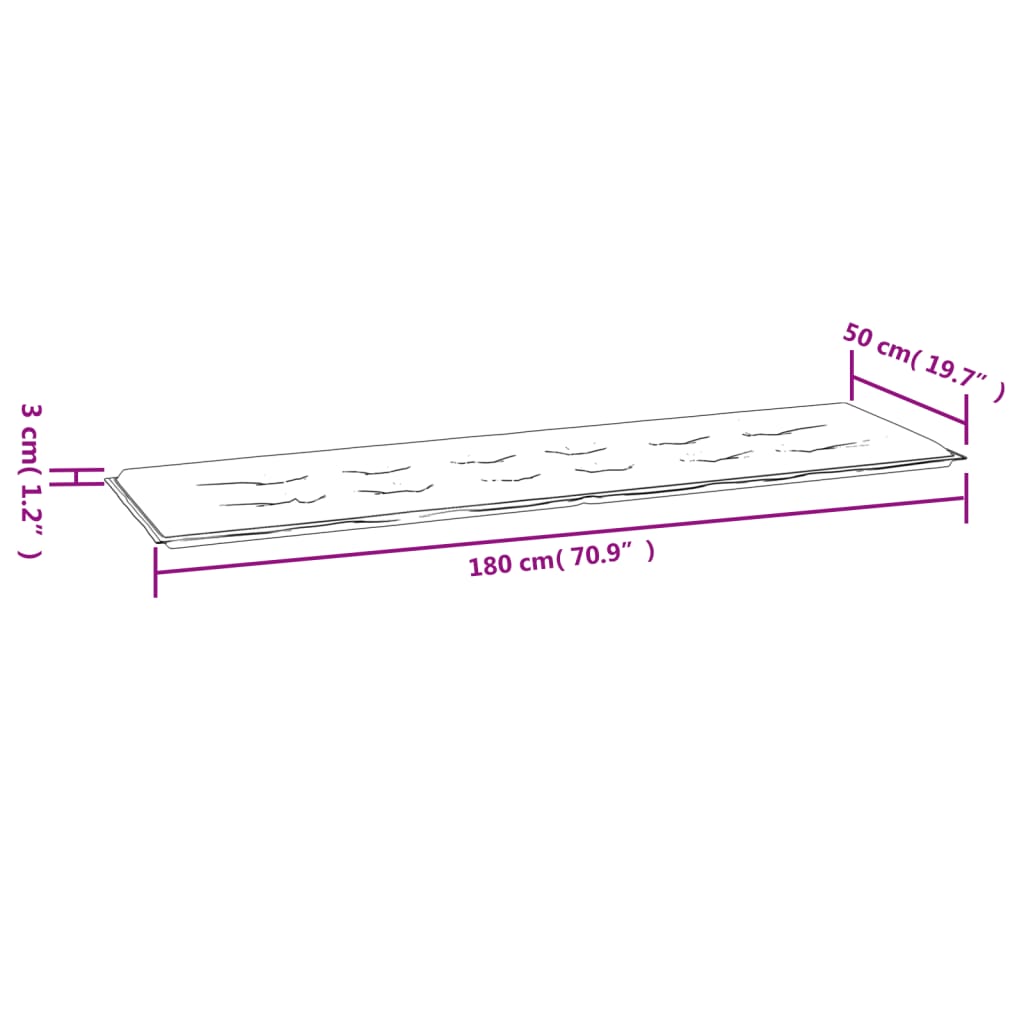 8718475507598_g_en_hd_5 vidaXL Garden Bench Cushion Grey 180x50x3 cm Oxford Fabric - Image 7