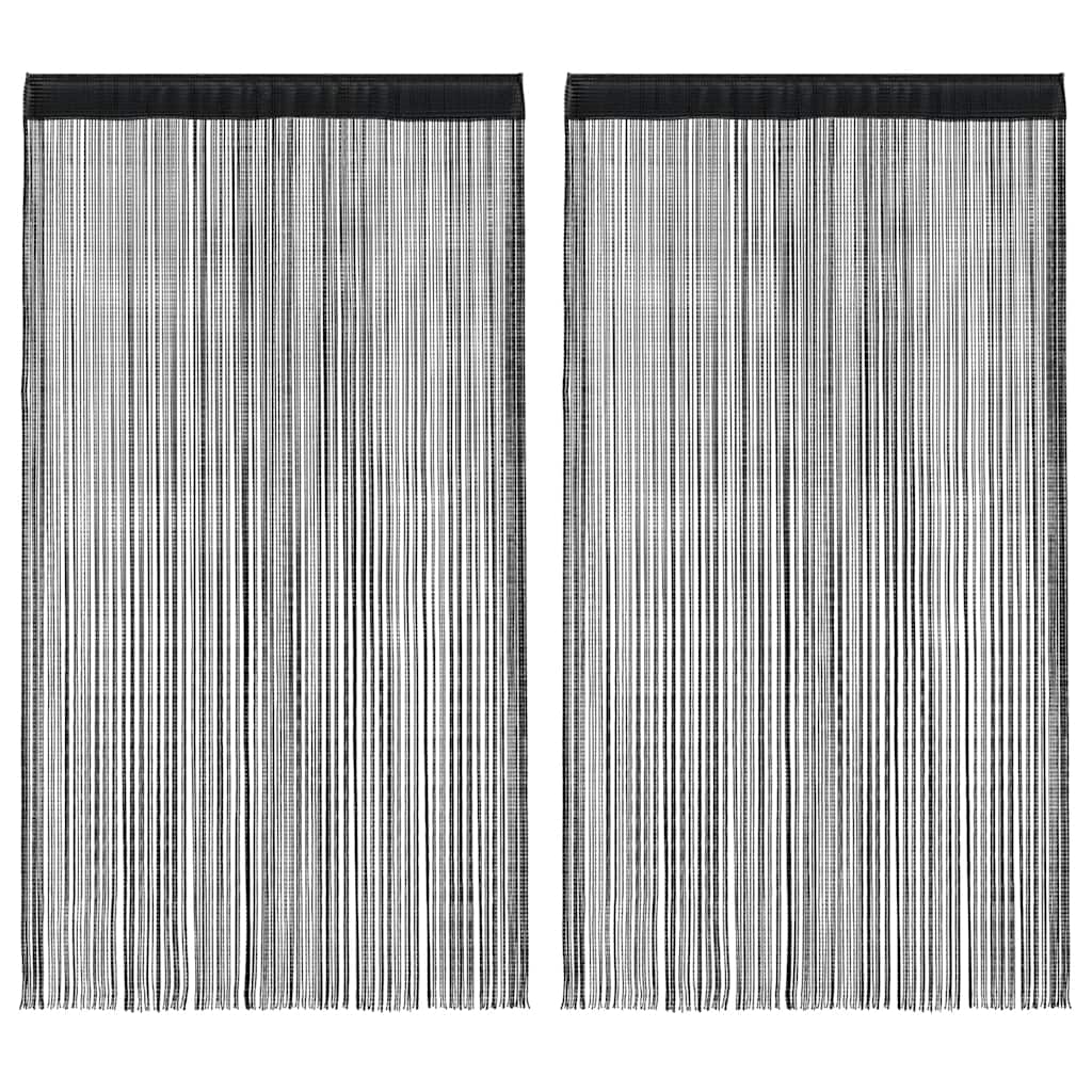 8718475518273_a_en_hd_1 vidaXL String Curtains 2 pcs 140x250 cm Black - Image 1