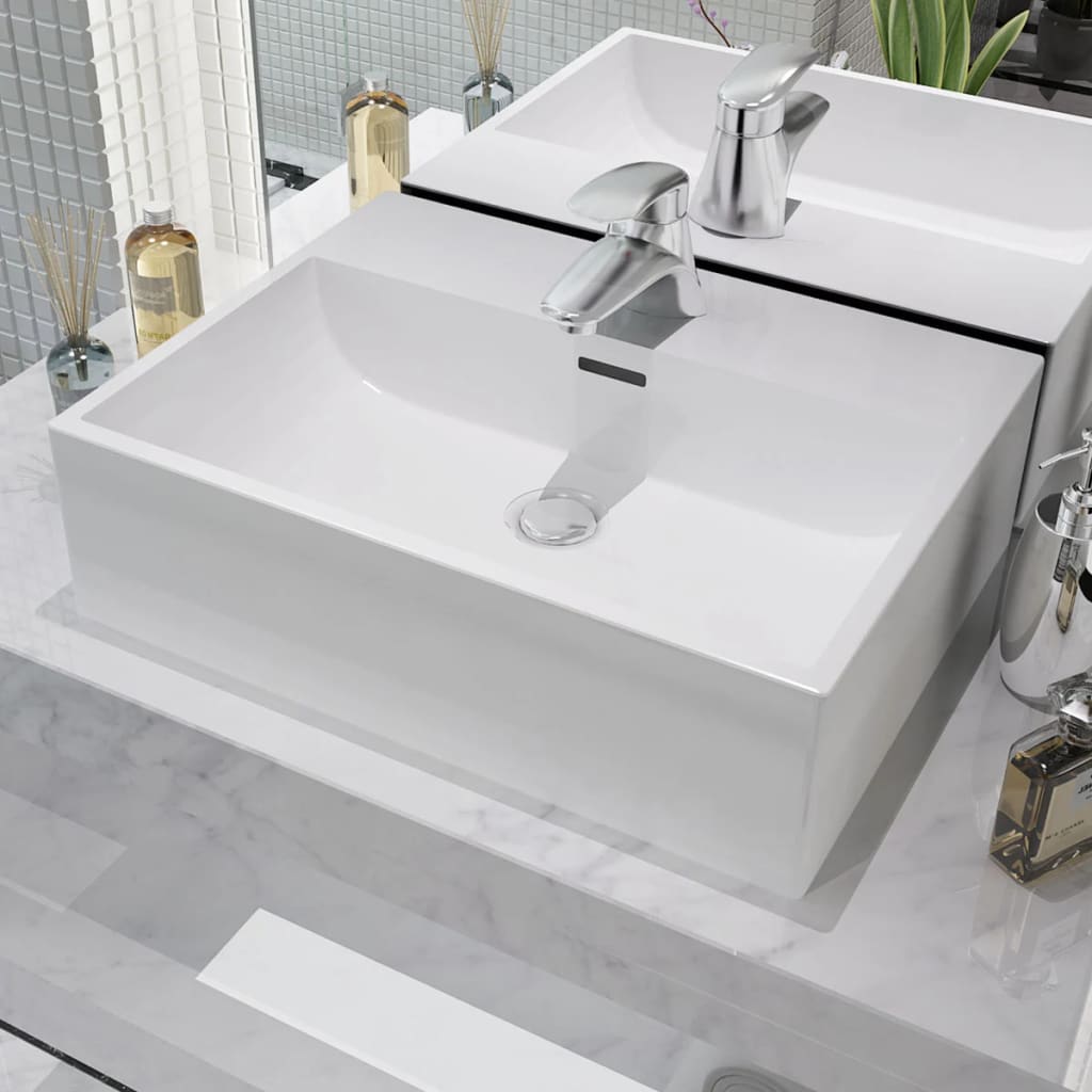 8718475519669_m_en_hd_1 vidaXL Basin with Faucet Hole Ceramic White 51.5x38.5x15 cm - Image 1