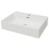 vidaXL Basin with Faucet Hole Ceramic White 60.5x42.5x14.5 cm - Image 2
