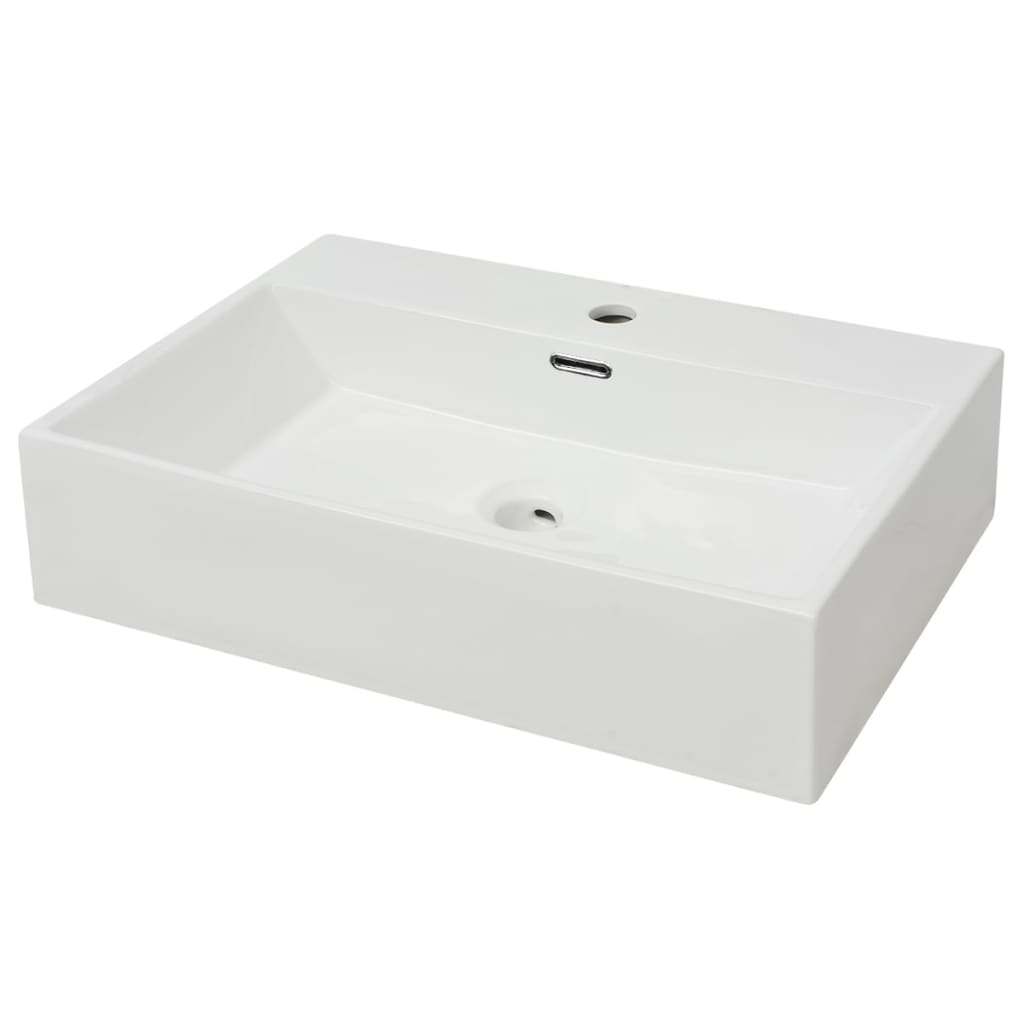 8718475519676_a_en_hd_1 vidaXL Basin with Faucet Hole Ceramic White 60.5x42.5x14.5 cm - Image 2