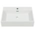 vidaXL Basin with Faucet Hole Ceramic White 60.5x42.5x14.5 cm - Image 3