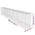 vidaXL Gabion Wall with Cover Galvanised Steel 600x50x100 cm - Image 6