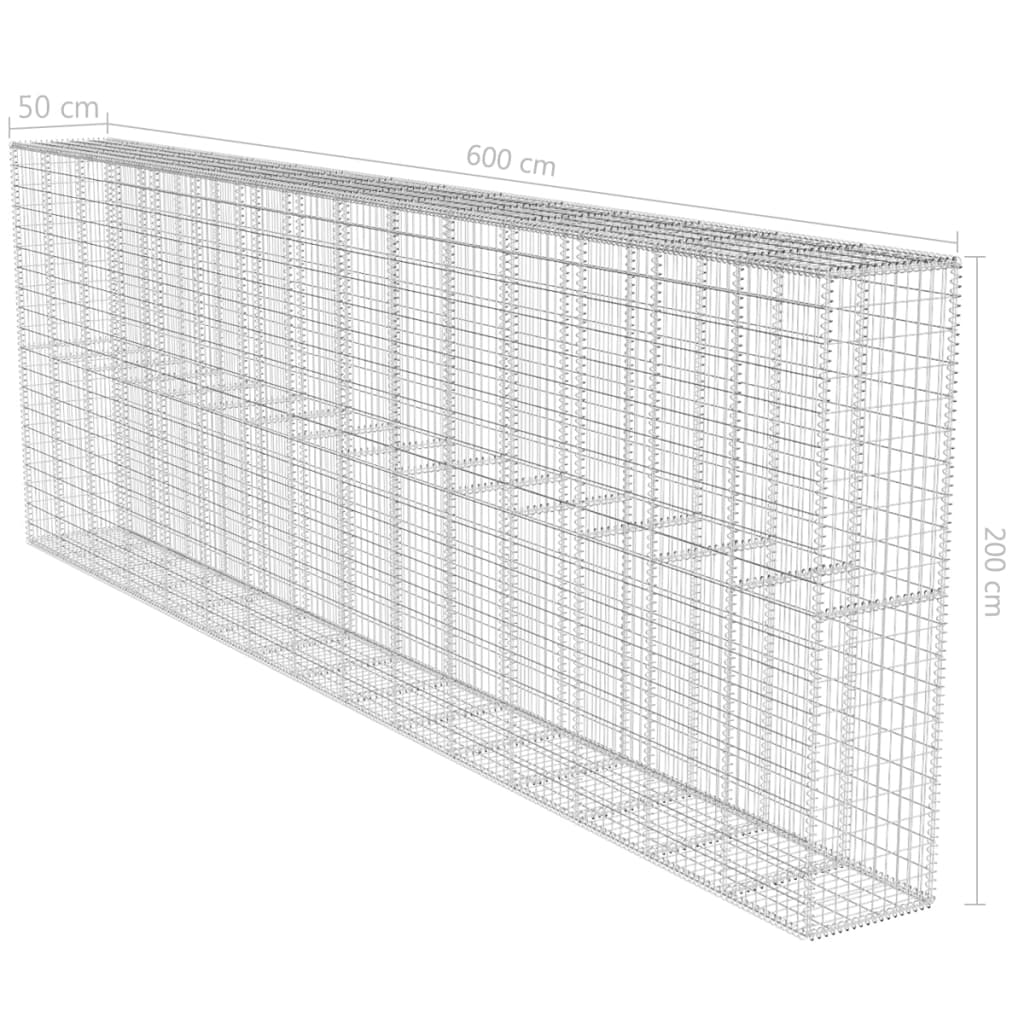 8718475521518_g_en_hd_4 vidaXL Gabion Wall with Cover Galvanised Steel 600x50x200 cm - Image 6