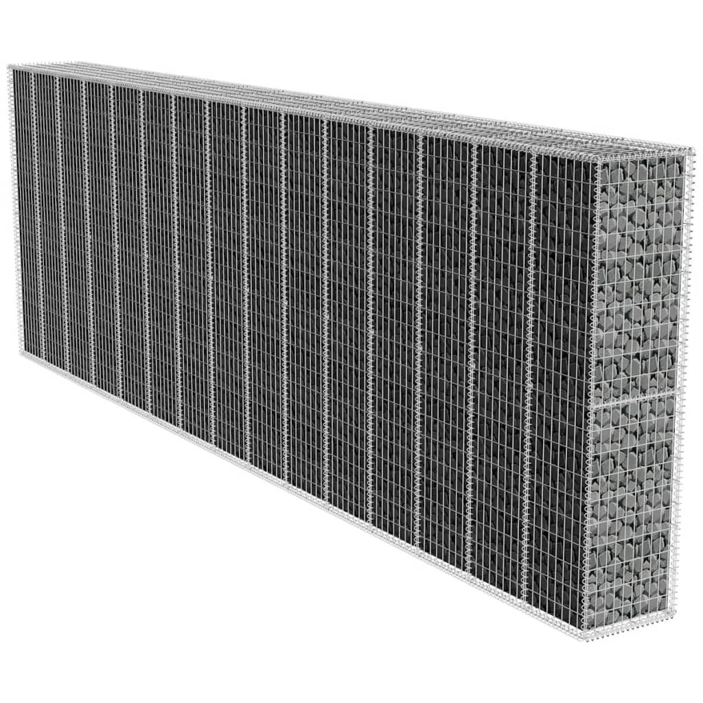 8718475521518_m_en_hd_1 vidaXL Gabion Wall with Cover Galvanised Steel 600x50x200 cm - Image 1