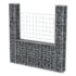 vidaXL Gabion Basket U-Shape Galvanised Steel 160x20x150 cm - Image 3