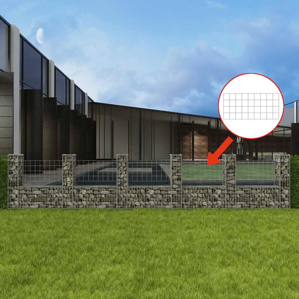 8718475521679_m_en_hd_1 vidaXL Gabion Basket U-Shape Galvanised Steel 570x20x100 cm - Image 1