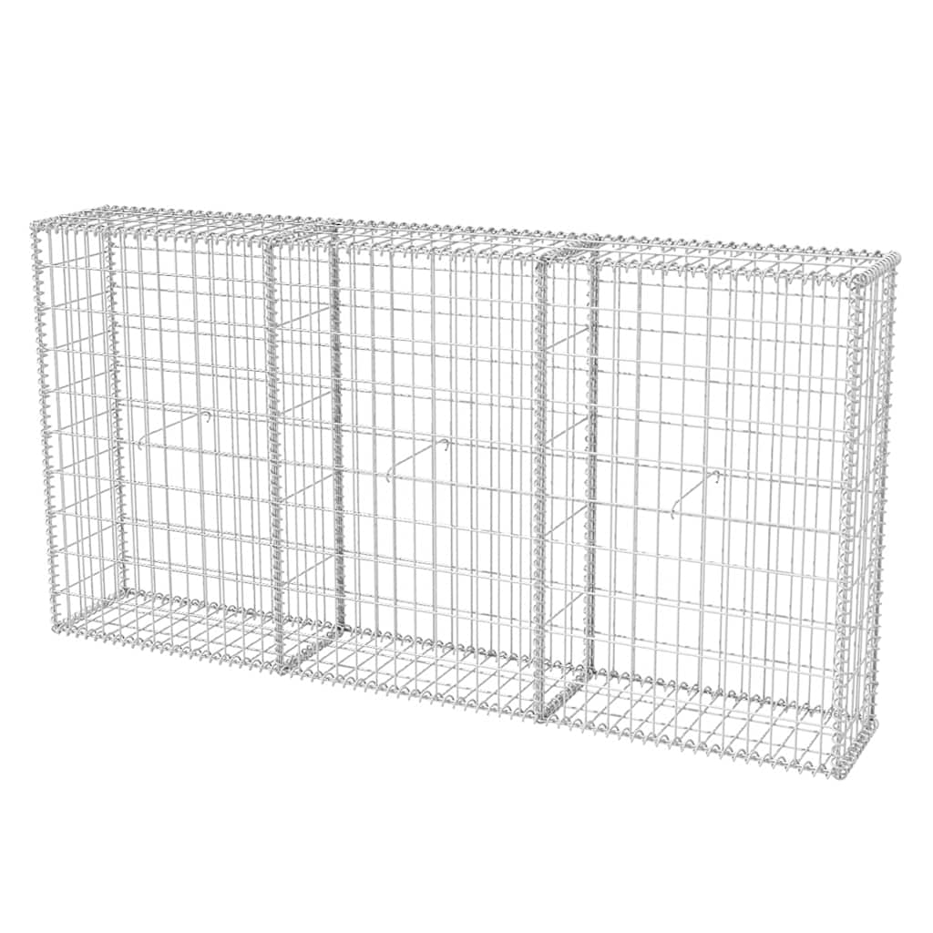 8718475521686_a_en_hd_1 vidaXL Gabion Basket Galvanised Steel 200x30x100 cm - Image 2
