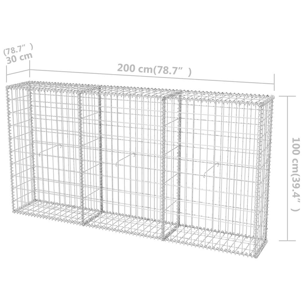 8718475521686_g_en_hd_6 vidaXL Gabion Basket Galvanised Steel 200x30x100 cm - Image 8
