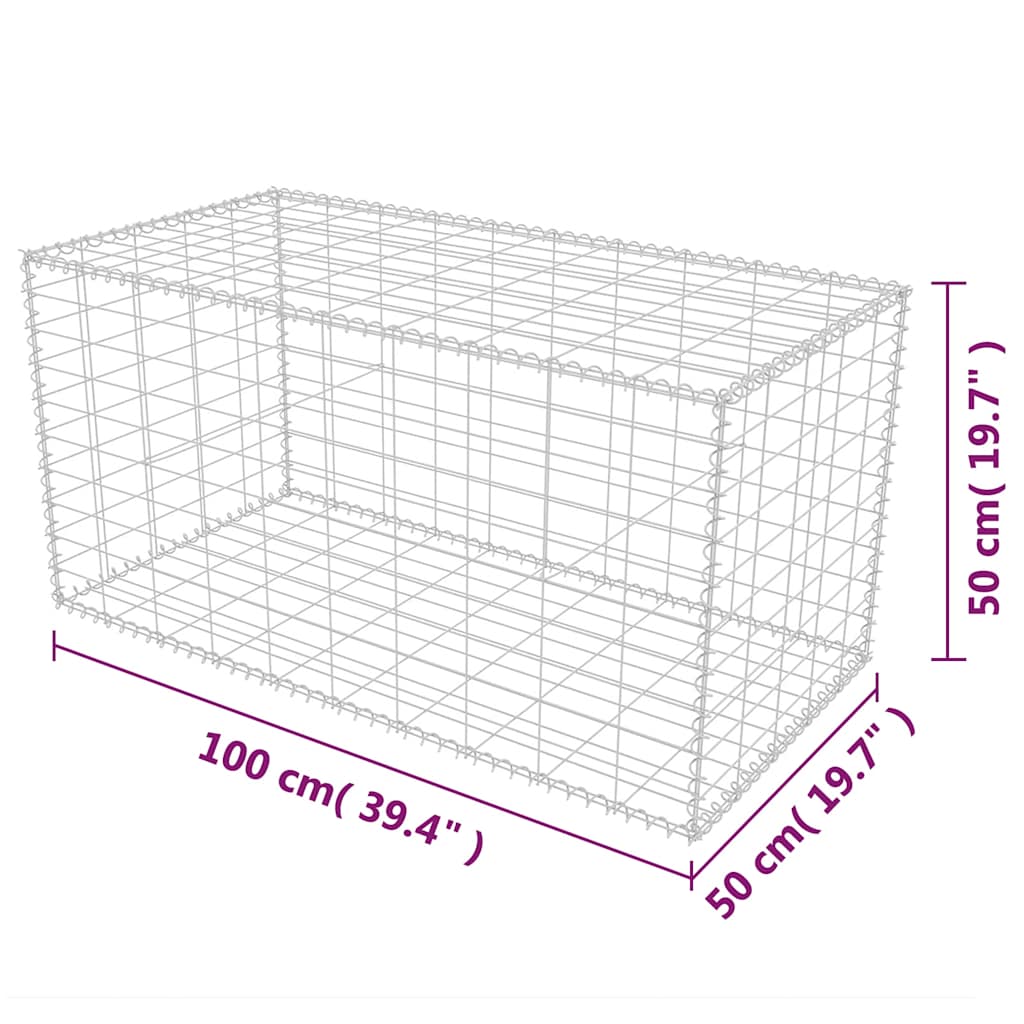 8718475521693_g_en_hd_6 vidaXL Gabion Basket Galvanised Steel 100x50x50 cm - Image 8