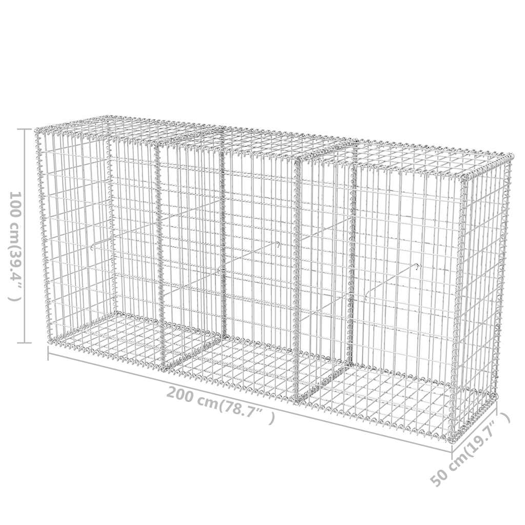 8718475521723_g_en_hd_5 vidaXL Gabion Basket Galvanised Steel 200x50x100 cm - Image 7