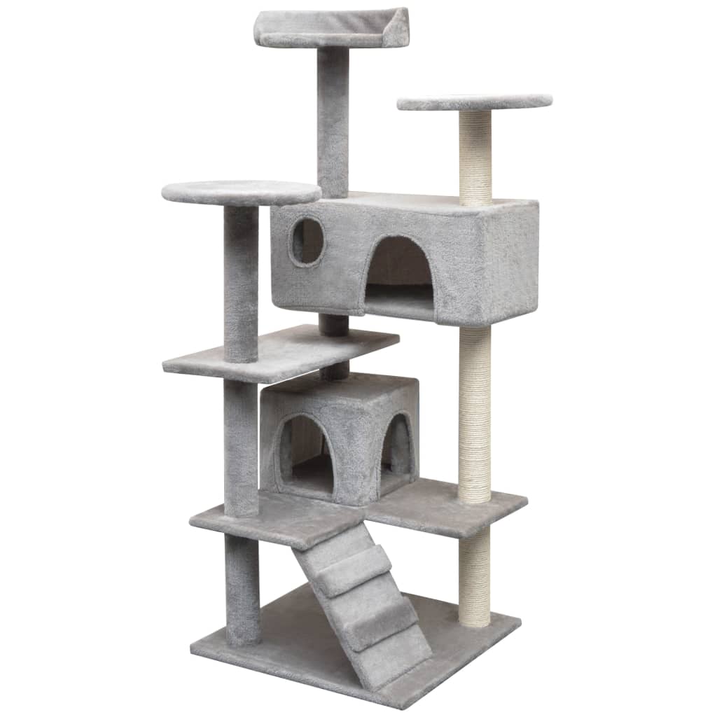 8718475522768_a_en_hd_1 vidaXL Cat Tree with Sisal Scratching Posts 125 cm Grey - Image 1