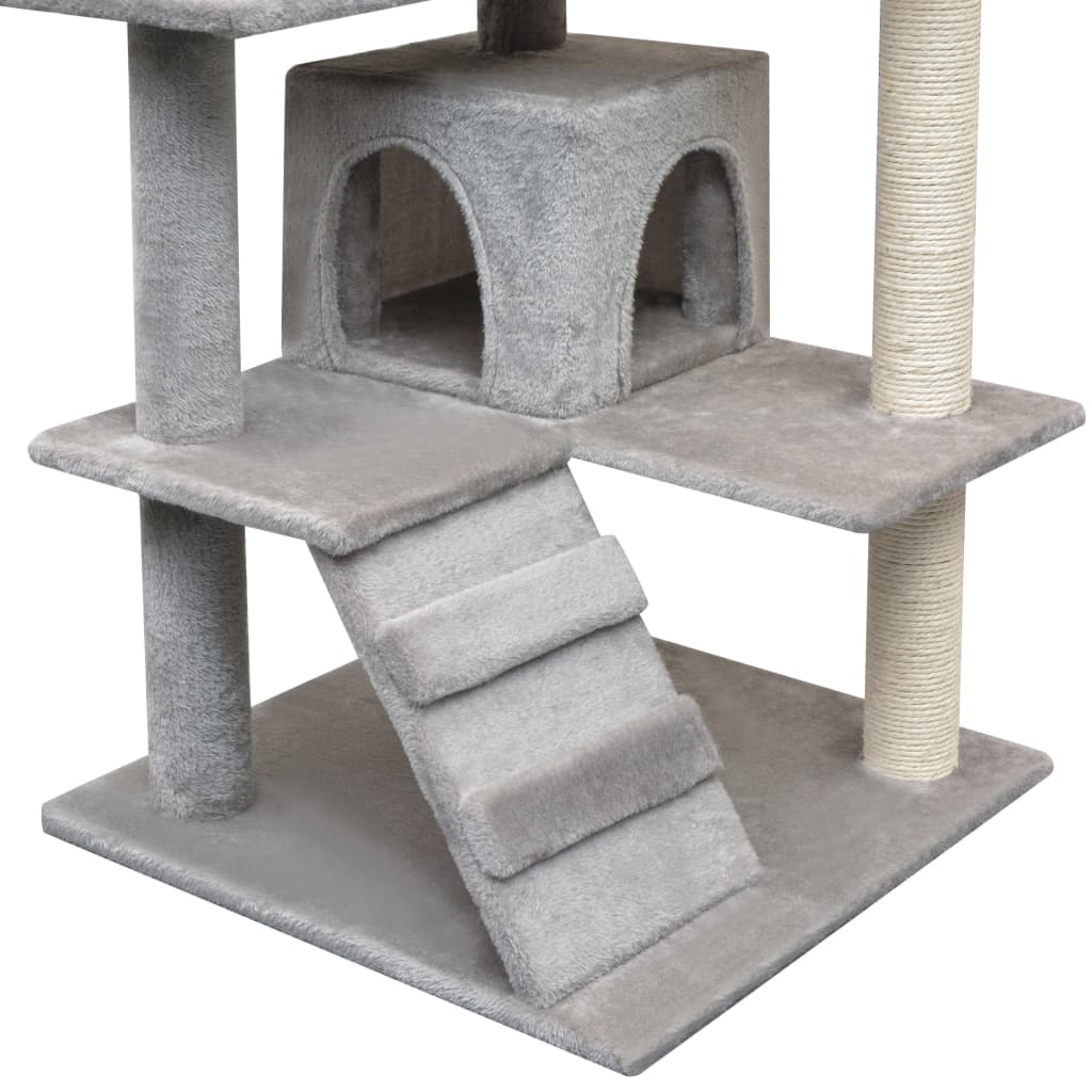 8718475522768_g_en_hd_3 vidaXL Cat Tree with Sisal Scratching Posts 125 cm Grey - Image 4