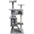 vidaXL Cat Tree with Sisal Scratching Posts 125 cm Paw Prints Grey - Image 2