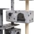 vidaXL Cat Tree with Sisal Scratching Posts 125 cm Paw Prints Grey - Image 4