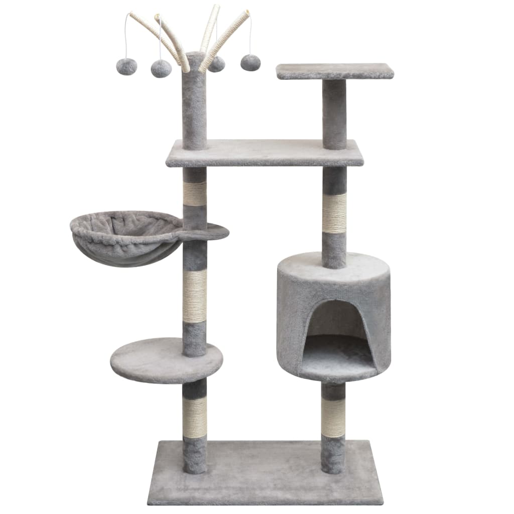 8718475522812_a_en_hd_1 vidaXL Cat Tree with Sisal Scratching Posts 125 cm Grey - Image 1