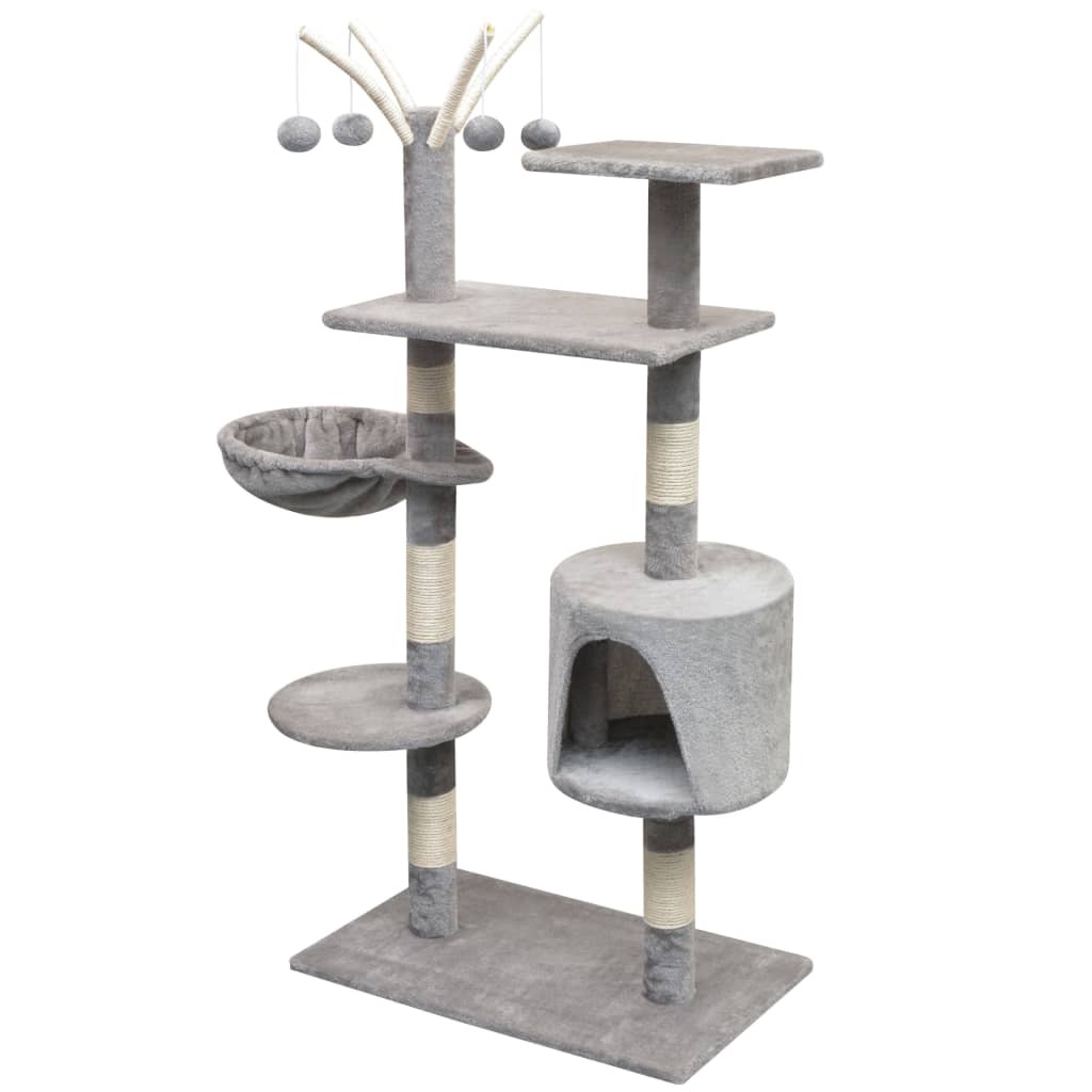 8718475522812_g_en_hd_1 vidaXL Cat Tree with Sisal Scratching Posts 125 cm Grey - Image 2