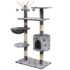 vidaXL Cat Tree with Sisal Scratching Posts 125 cm Paw Prints Grey - Image 2