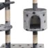 vidaXL Cat Tree with Sisal Scratching Posts 125 cm Paw Prints Grey - Image 3