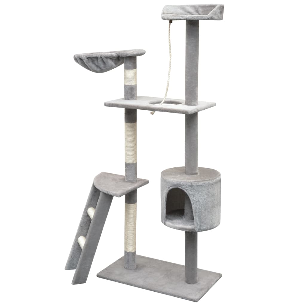 8718475522867_g_en_hd_1 vidaXL Cat Tree with Sisal Scratching Posts 150 cm Grey - Image 2