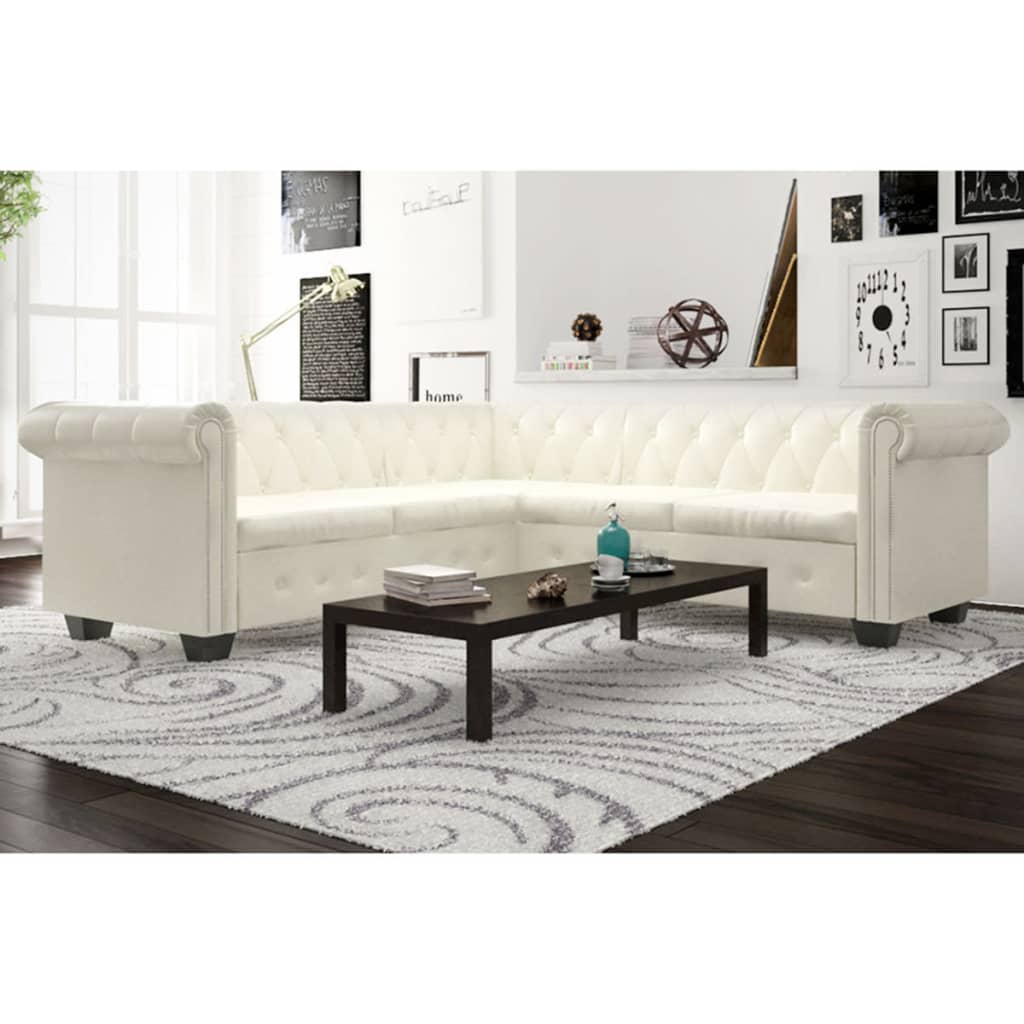 8718475525028_m_en_hd_1 vidaXL Chesterfield Corner Sofa 5-Seater Artificial Leather White - Image 1