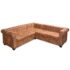 vidaXL Chesterfield Corner Sofa 5-Seater Artificial Leather Brown - Image 3