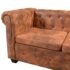 vidaXL Chesterfield Corner Sofa 5-Seater Artificial Leather Brown - Image 5