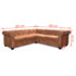 vidaXL Chesterfield Corner Sofa 5-Seater Artificial Leather Brown - Image 7