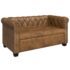 vidaXL Chesterfield Sofa 2-Seater Artificial Leather Brown - Image 2