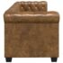vidaXL Chesterfield Sofa 2-Seater Artificial Leather Brown - Image 4