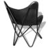 vidaXL Butterfly Chair Black Real Leather - Image 5