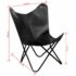 vidaXL Butterfly Chair Black Real Leather - Image 7