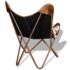 vidaXL Butterfly Chair Brown and White Real Cowhide Leather - Image 9
