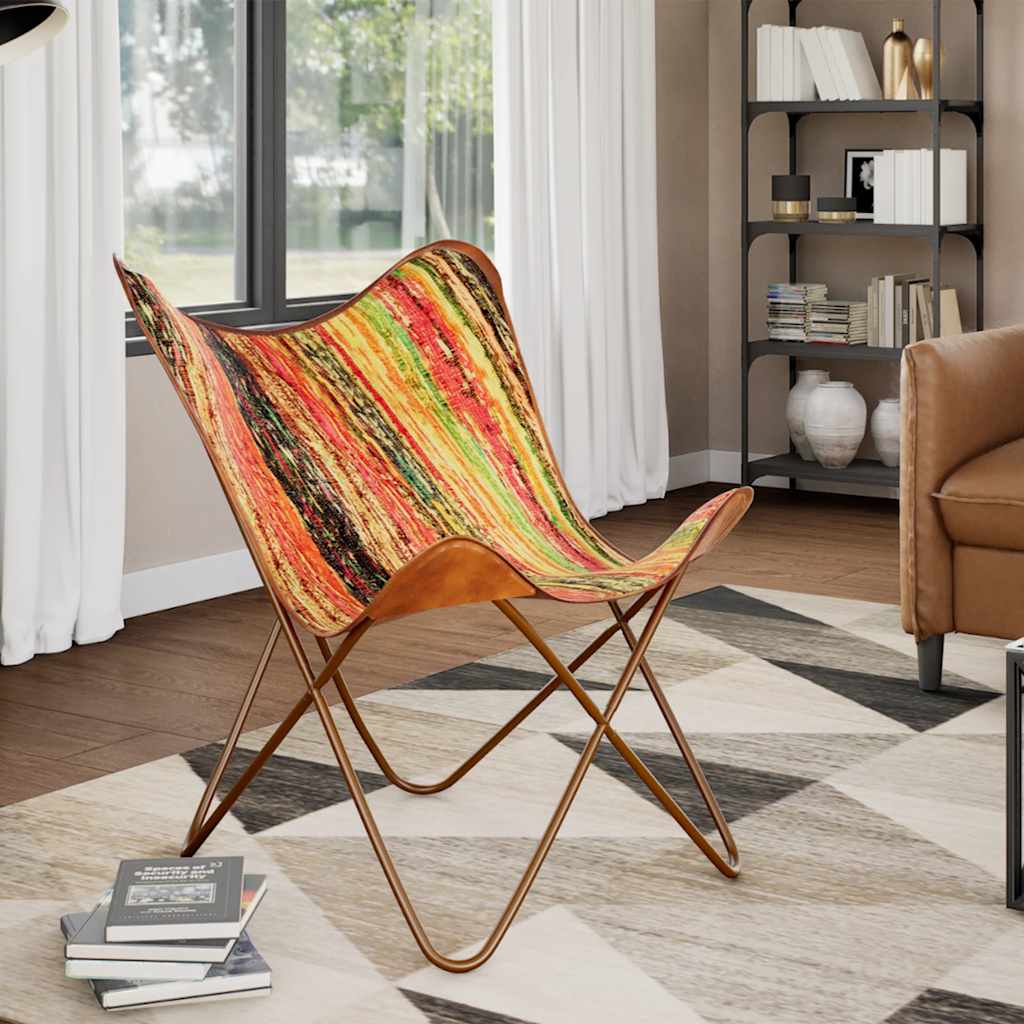 8718475525790_m_en_hd_1 vidaXL Butterfly Chair Multicolour Chindi Fabric - Image 1