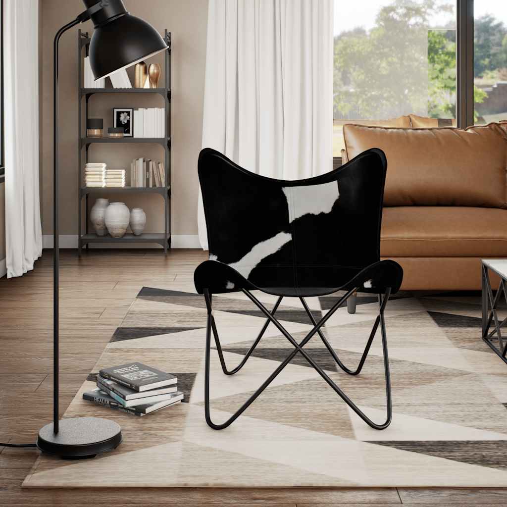 8718475526100_g_en_hd_1 vidaXL Butterfly Chair Black and White Real Cowhide Leather - Image 3