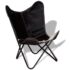 vidaXL Butterfly Chair Black and White Real Cowhide Leather - Image 5