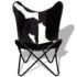 vidaXL Butterfly Chair Black and White Real Cowhide Leather - Image 8