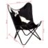 vidaXL Butterfly Chair Black and White Real Cowhide Leather - Image 10