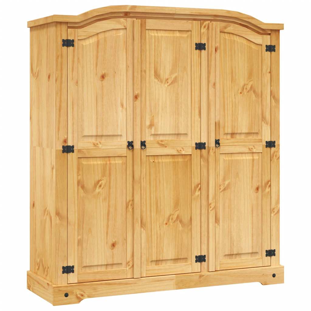 8718475526148_a_en_hd_1 vidaXL Wardrobe Mexican Pine Corona Range 3 Doors - Image 2
