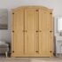 vidaXL Wardrobe Mexican Pine Corona Range 3 Doors - Image 4