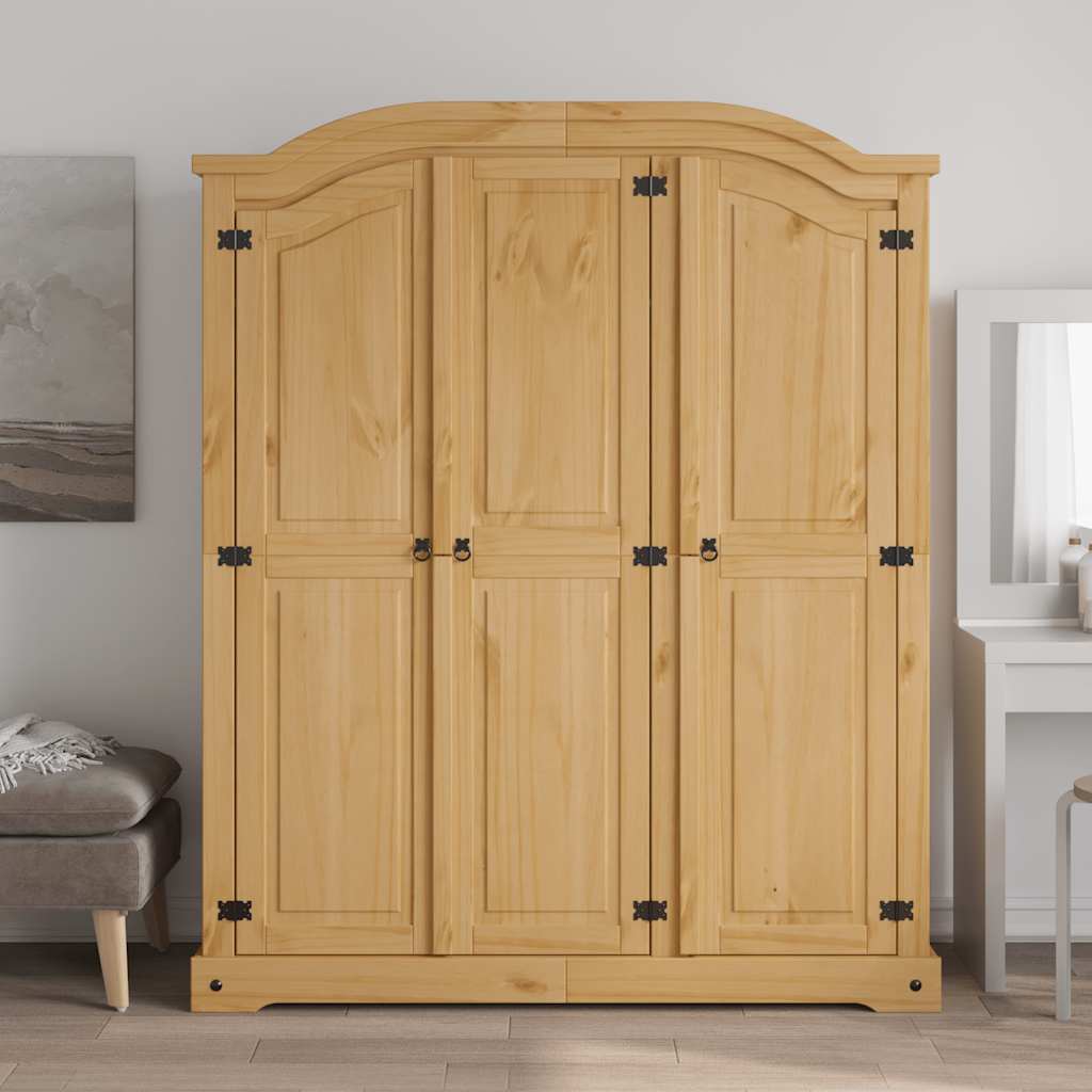 8718475526148_g_en_hd_1 vidaXL Wardrobe Mexican Pine Corona Range 3 Doors - Image 4