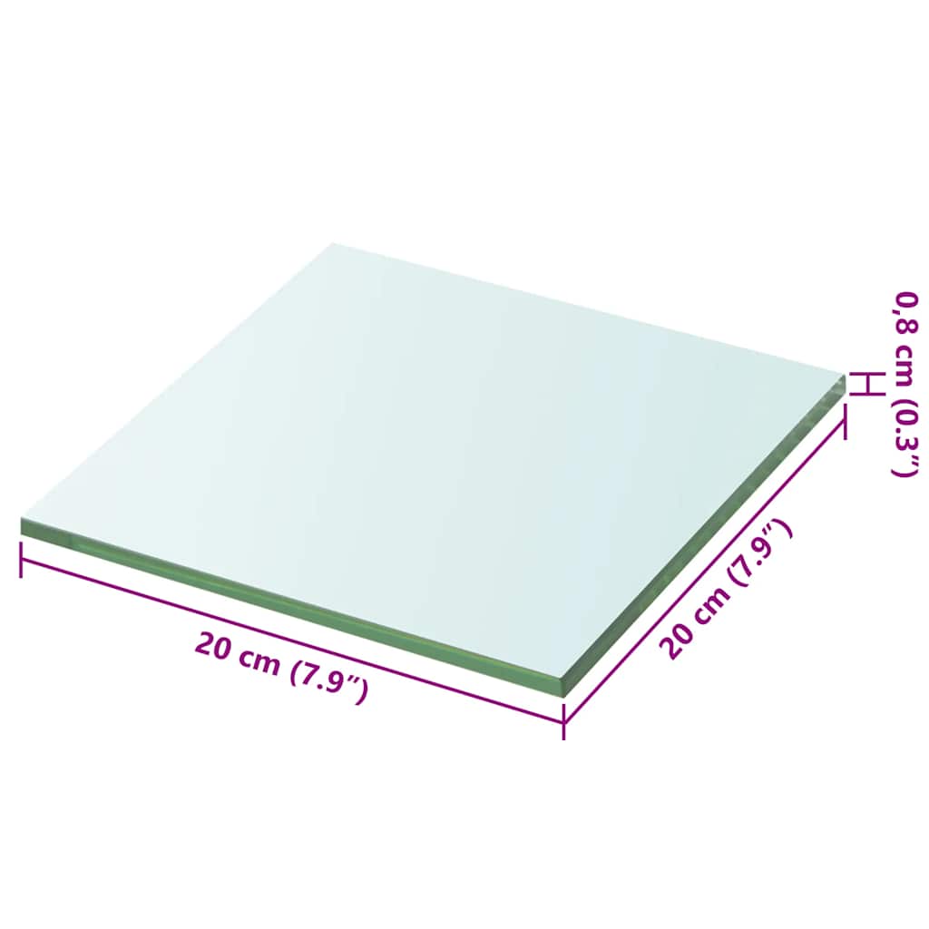 8718475526834_g_en_hd_2 vidaXL Shelf Panel Glass Clear 20x20 cm - Image 3