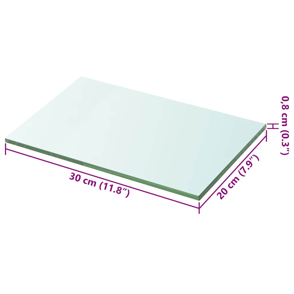 8718475526858_g_en_hd_2 vidaXL Shelf Panel Glass Clear 20x30 cm - Image 3