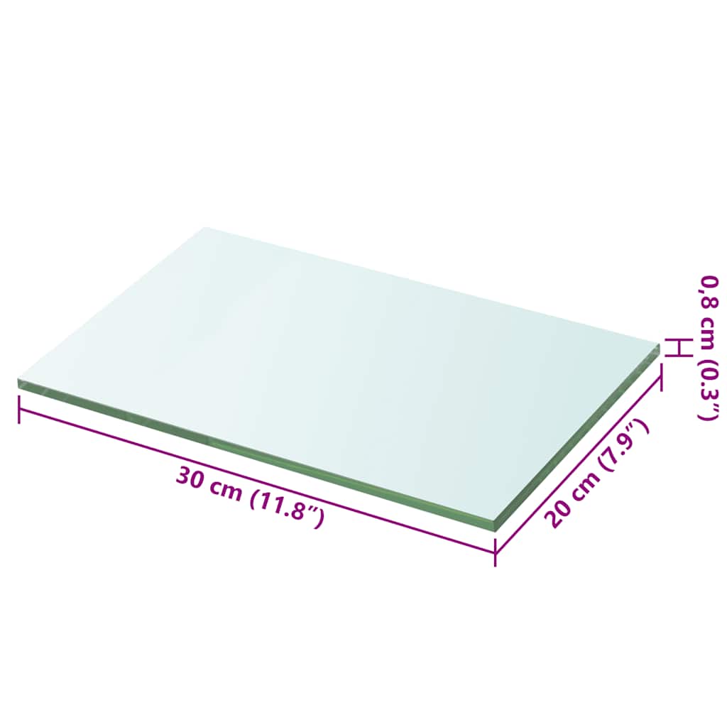 8718475526889_g_en_hd_2 vidaXL Shelf Panel Glass Clear 30x20 cm - Image 3