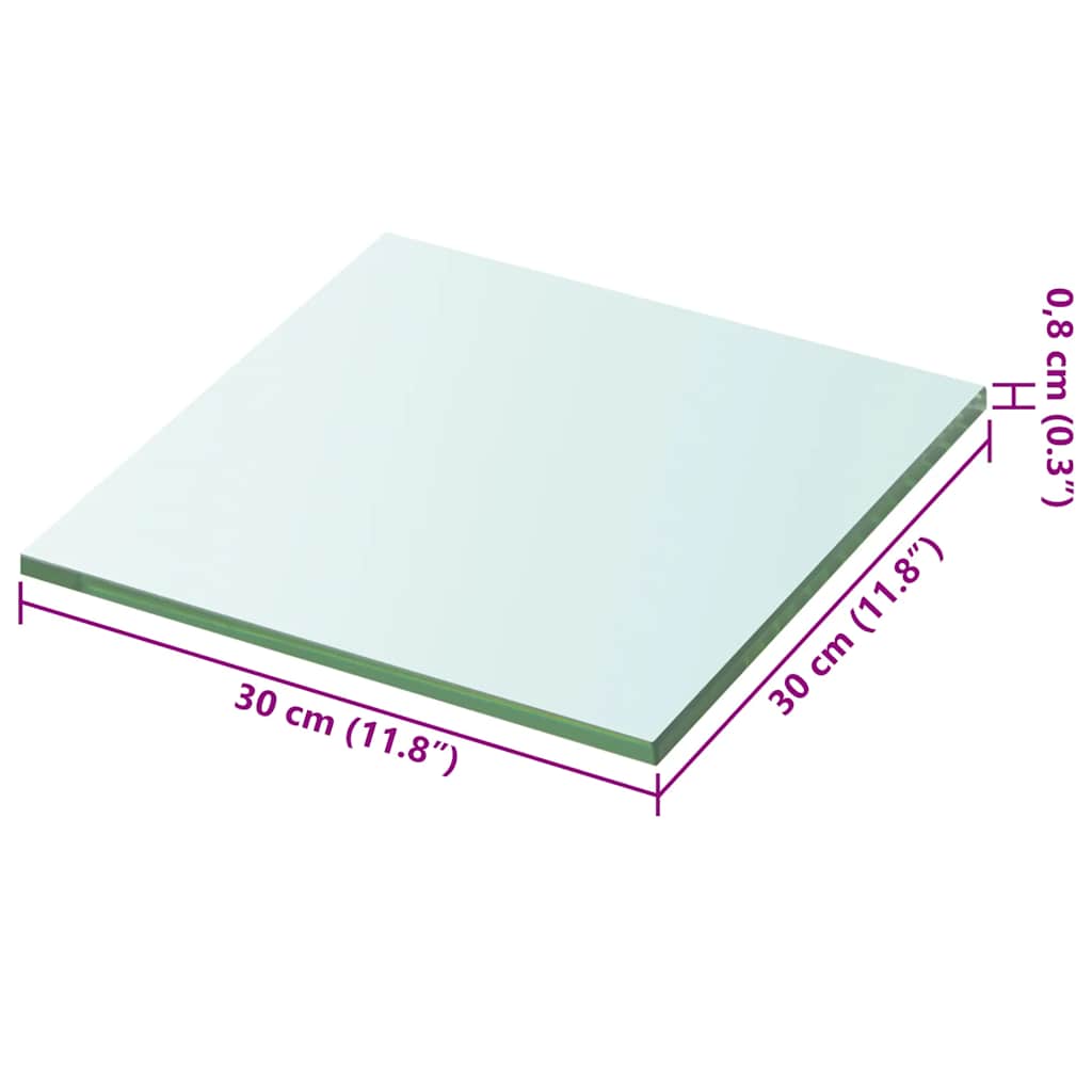 8718475526902_g_en_hd_2 vidaXL Shelf Panel Glass Clear 30x30 cm - Image 3