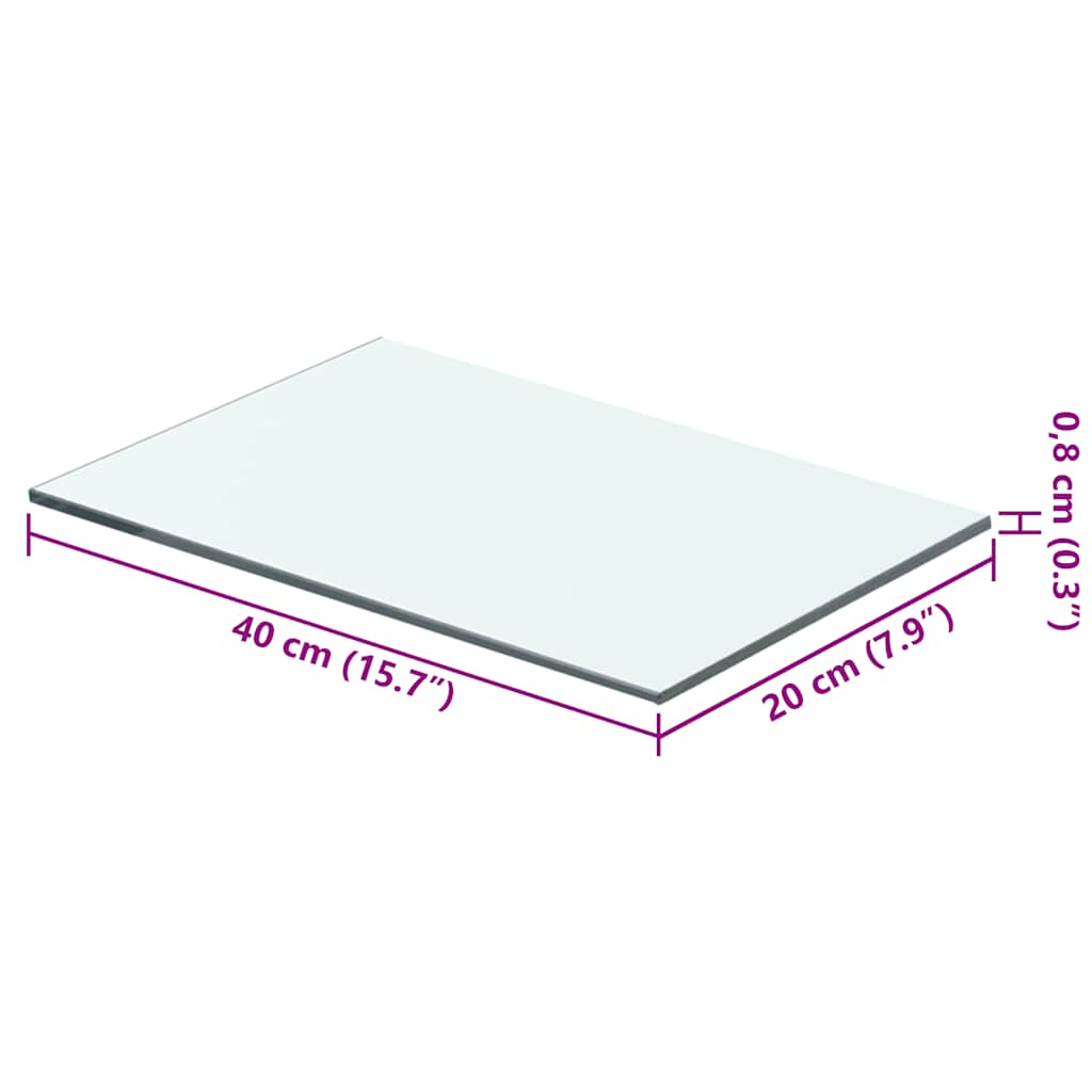 8718475526933_g_en_hd_2 vidaXL Shelf Panel Glass Clear 40x20 cm - Image 3