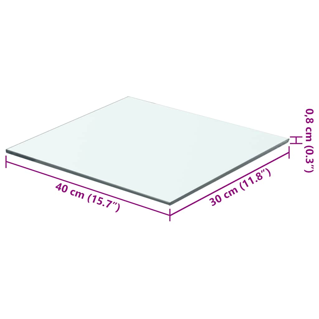 8718475526957_g_en_hd_2 vidaXL Shelf Panel Glass Clear 40x30 cm - Image 3