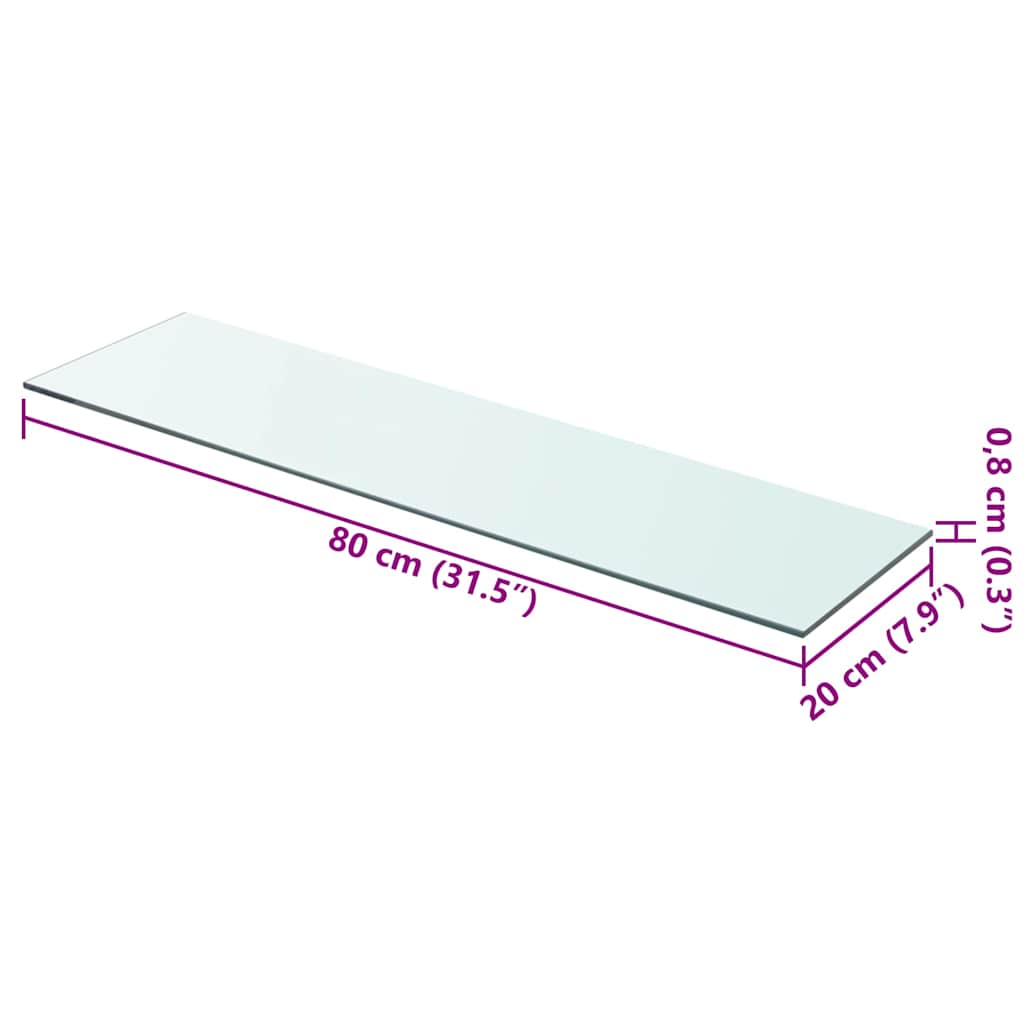 8718475527138_g_en_hd_2 vidaXL Shelf Panel Glass Clear 80x20 cm - Image 3